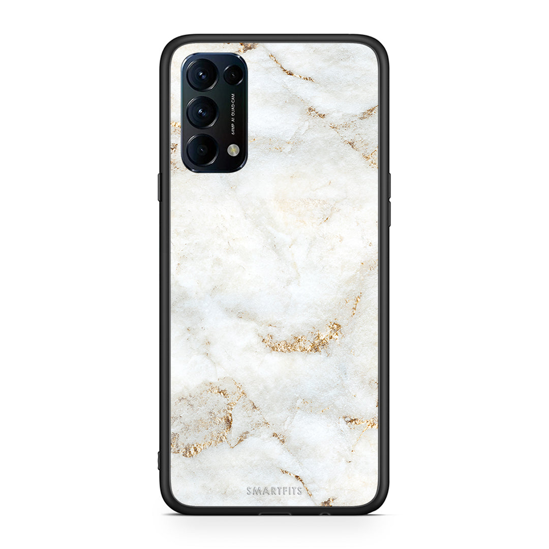 Oppo Find X3 Lite / Reno 5 5G / Reno 5 4G White Gold Marble θήκη από τη Smartfits με σχέδιο στο πίσω μέρος και μαύρο περίβλημα | Smartphone case with colorful back and black bezels by Smartfits