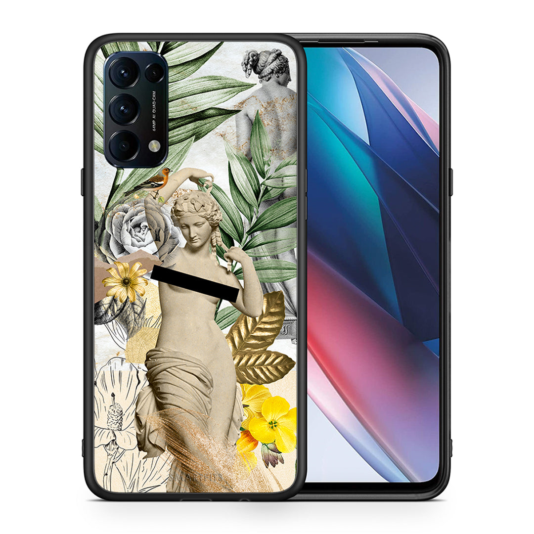 Θήκη Oppo Find X3 Lite / Reno 5 5G / Reno 5 4G Woman Statue από τη Smartfits με σχέδιο στο πίσω μέρος και μαύρο περίβλημα | Oppo Find X3 Lite / Reno 5 5G / Reno 5 4G Woman Statue case with colorful back and black bezels