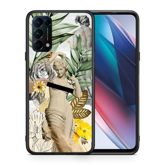 Θήκη Oppo Find X3 Lite / Reno 5 5G / Reno 5 4G Woman Statue από τη Smartfits με σχέδιο στο πίσω μέρος και μαύρο περίβλημα | Oppo Find X3 Lite / Reno 5 5G / Reno 5 4G Woman Statue case with colorful back and black bezels