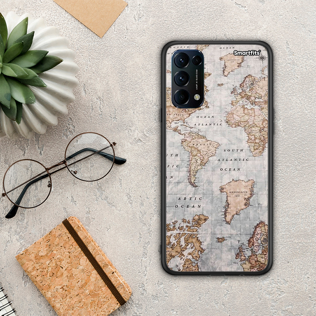 World Map - Oppo Find X3 Lite / Reno 5 5G / Reno 5 4G θήκη