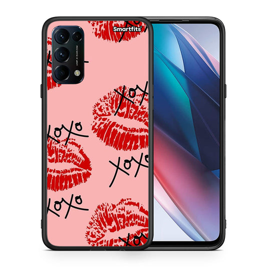 Θήκη Oppo Find X3 Lite / Reno 5 5G / Reno 5 4G XOXO Lips από τη Smartfits με σχέδιο στο πίσω μέρος και μαύρο περίβλημα | Oppo Find X3 Lite / Reno 5 5G / Reno 5 4G XOXO Lips case with colorful back and black bezels