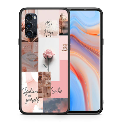 Θήκη Oppo Reno4 Pro 5G Aesthetic Collage από τη Smartfits με σχέδιο στο πίσω μέρος και μαύρο περίβλημα | Oppo Reno4 Pro 5G Aesthetic Collage case with colorful back and black bezels