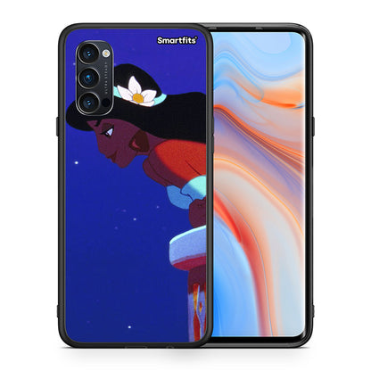 Θήκη Oppo Reno4 Pro 5G Alladin And Jasmine Love 2 από τη Smartfits με σχέδιο στο πίσω μέρος και μαύρο περίβλημα | Oppo Reno4 Pro 5G Alladin And Jasmine Love 2 case with colorful back and black bezels
