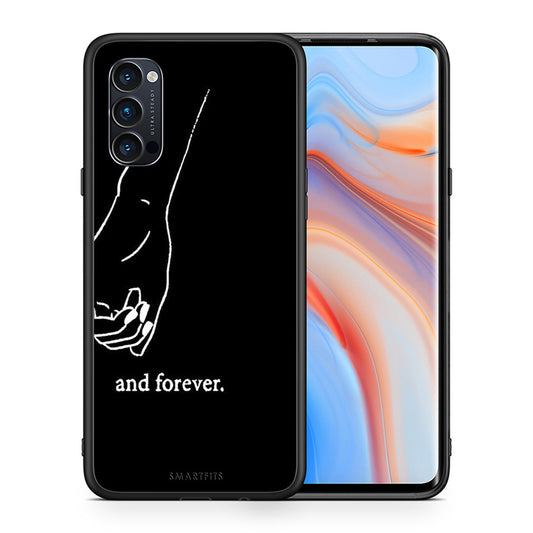 Θήκη Αγίου Βαλεντίνου Oppo Reno4 Pro 5G Always & Forever 2 από τη Smartfits με σχέδιο στο πίσω μέρος και μαύρο περίβλημα | Oppo Reno4 Pro 5G Always & Forever 2 case with colorful back and black bezels
