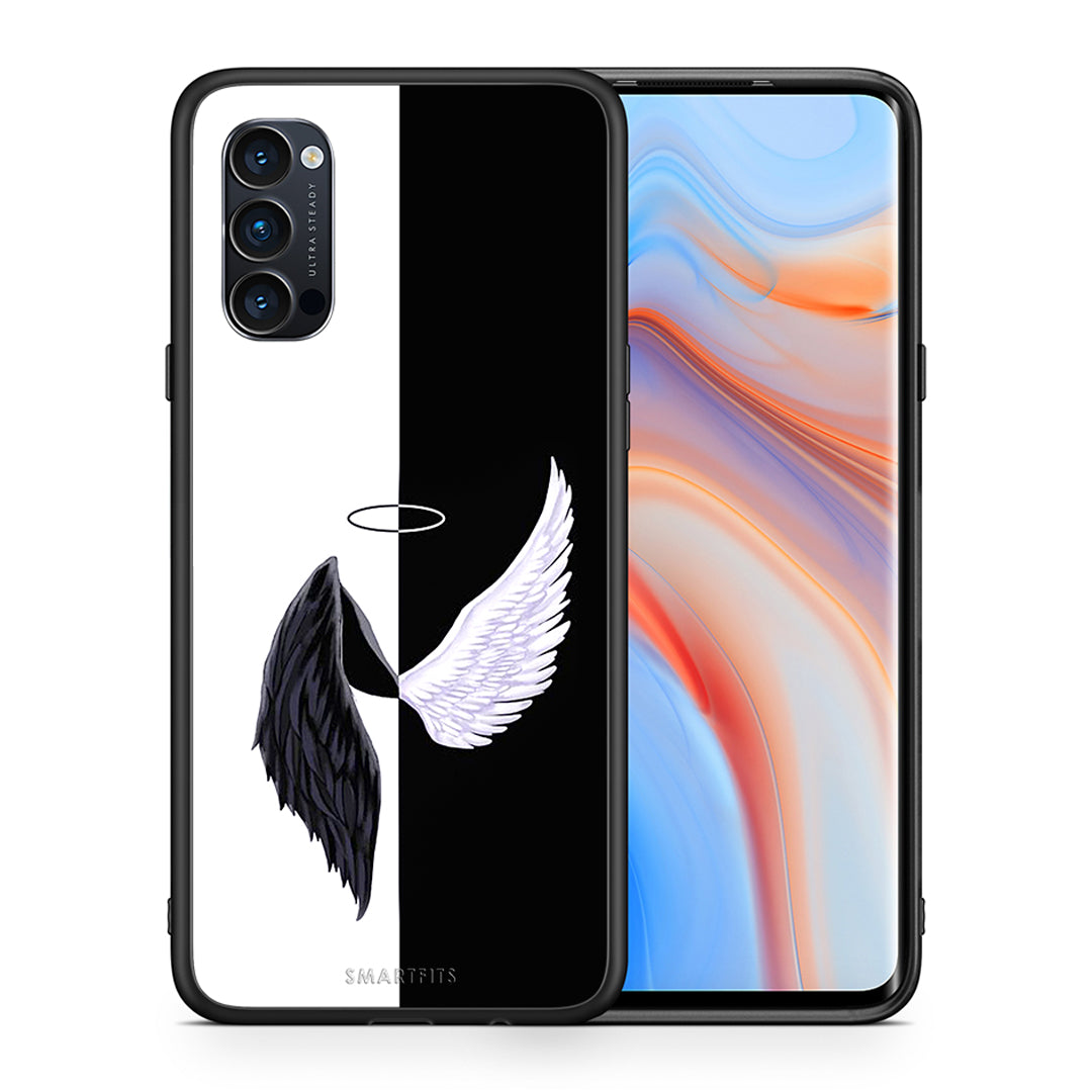 Θήκη Oppo Reno4 Pro 5G Angels Demons από τη Smartfits με σχέδιο στο πίσω μέρος και μαύρο περίβλημα | Oppo Reno4 Pro 5G Angels Demons case with colorful back and black bezels