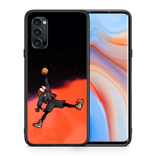 Θήκη Oppo Reno4 Pro 5G Basketball Hero από τη Smartfits με σχέδιο στο πίσω μέρος και μαύρο περίβλημα | Oppo Reno4 Pro 5G Basketball Hero case with colorful back and black bezels