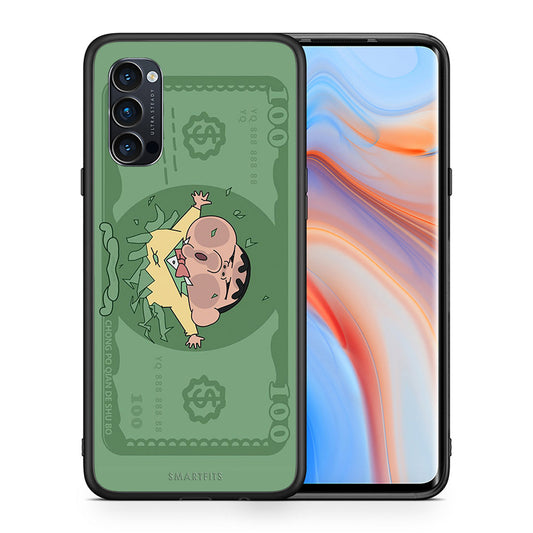 Θήκη Αγίου Βαλεντίνου Oppo Reno4 Pro 5G Big Money από τη Smartfits με σχέδιο στο πίσω μέρος και μαύρο περίβλημα | Oppo Reno4 Pro 5G Big Money case with colorful back and black bezels