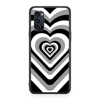 Oppo Reno4 Pro 5G Black Hearts θήκη από τη Smartfits με σχέδιο στο πίσω μέρος και μαύρο περίβλημα | Smartphone case with colorful back and black bezels by Smartfits