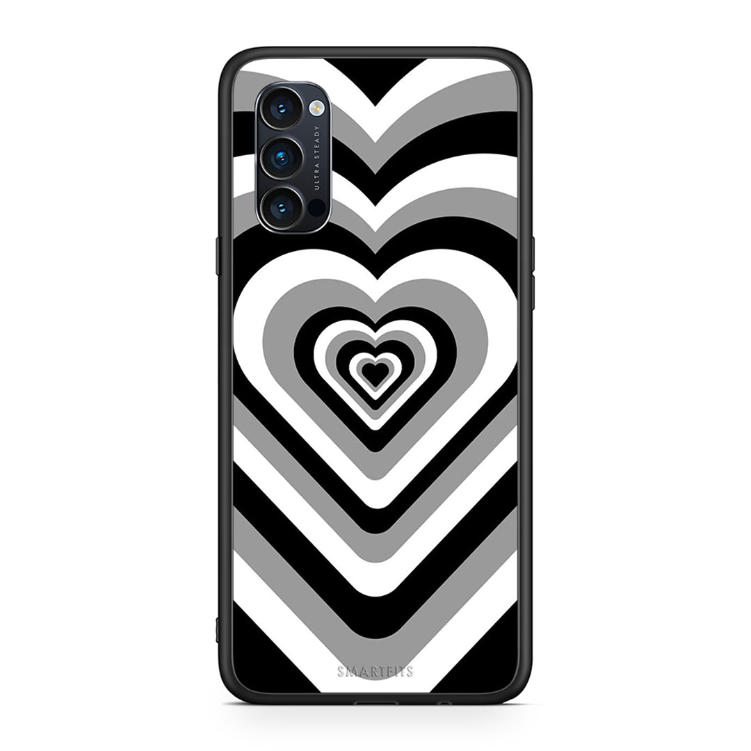 Oppo Reno4 Pro 5G Black Hearts θήκη από τη Smartfits με σχέδιο στο πίσω μέρος και μαύρο περίβλημα | Smartphone case with colorful back and black bezels by Smartfits