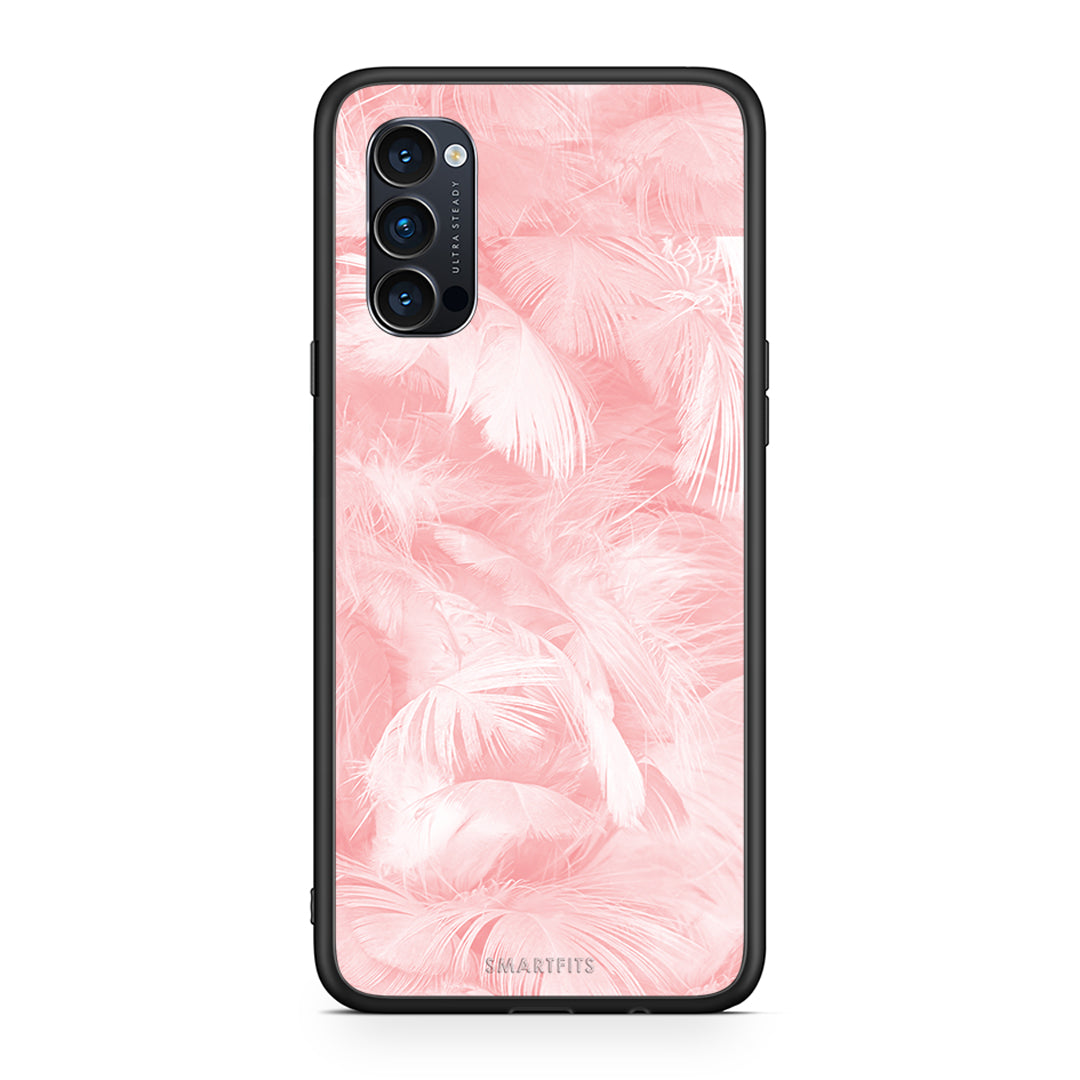 33 - Oppo Reno4 Pro 5G Pink Feather Boho case, cover, bumper