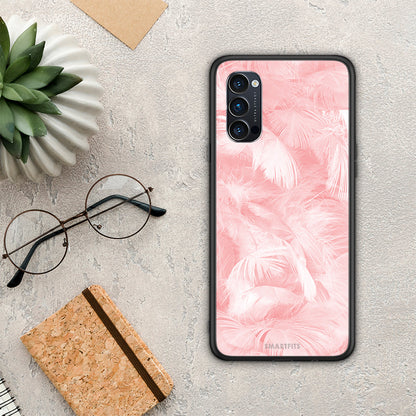 Boho Pink Feather - Oppo Reno4 Pro 5G θήκη