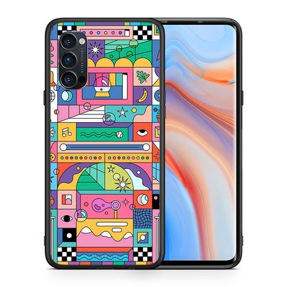 Θήκη Oppo Reno4 Pro 5G Bubbles Soap από τη Smartfits με σχέδιο στο πίσω μέρος και μαύρο περίβλημα | Oppo Reno4 Pro 5G Bubbles Soap case with colorful back and black bezels