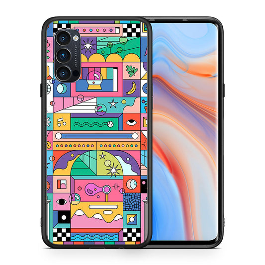 Θήκη Oppo Reno4 Pro 5G Bubbles Soap από τη Smartfits με σχέδιο στο πίσω μέρος και μαύρο περίβλημα | Oppo Reno4 Pro 5G Bubbles Soap case with colorful back and black bezels