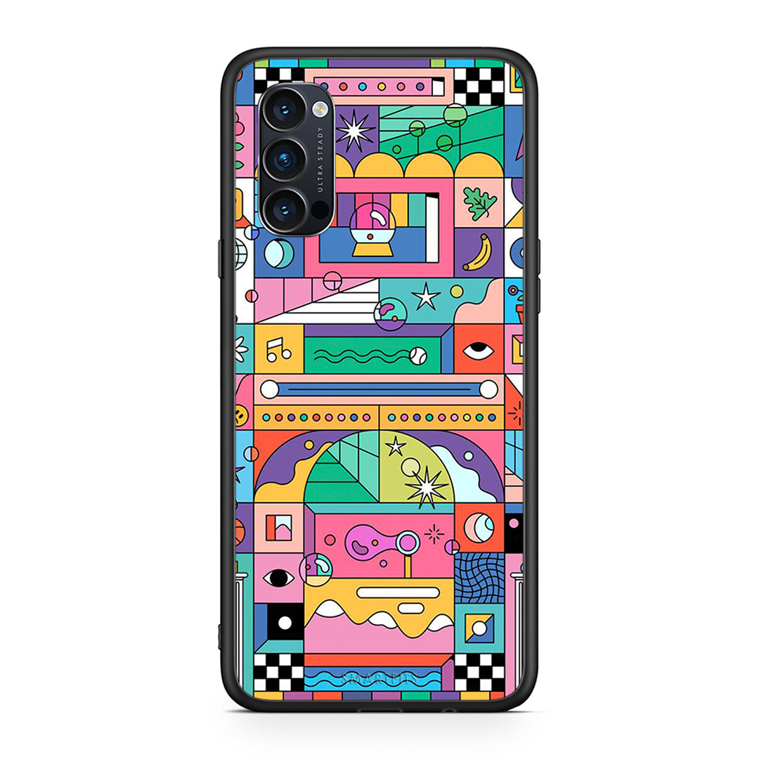 Oppo Reno4 Pro 5G Bubbles Soap θήκη από τη Smartfits με σχέδιο στο πίσω μέρος και μαύρο περίβλημα | Smartphone case with colorful back and black bezels by Smartfits