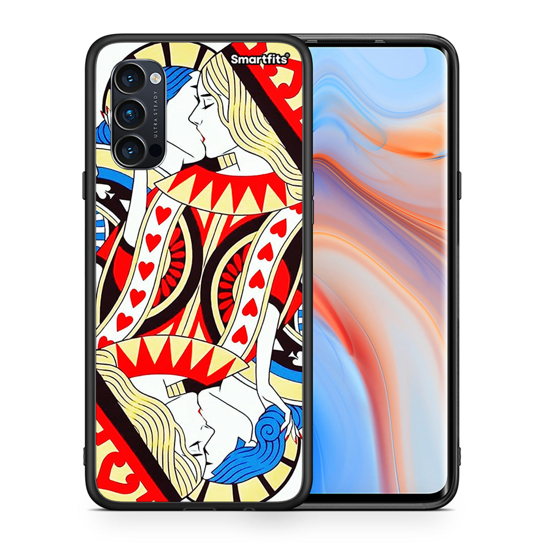 Θήκη Oppo Reno4 Pro 5G Card Love από τη Smartfits με σχέδιο στο πίσω μέρος και μαύρο περίβλημα | Oppo Reno4 Pro 5G Card Love case with colorful back and black bezels