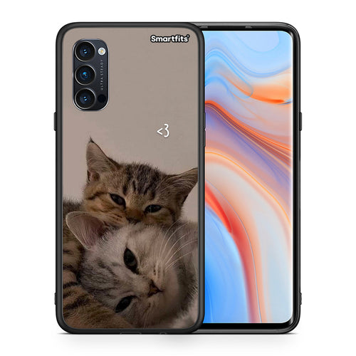 Θήκη Oppo Reno4 Pro 5G Cats In Love από τη Smartfits με σχέδιο στο πίσω μέρος και μαύρο περίβλημα | Oppo Reno4 Pro 5G Cats In Love case with colorful back and black bezels