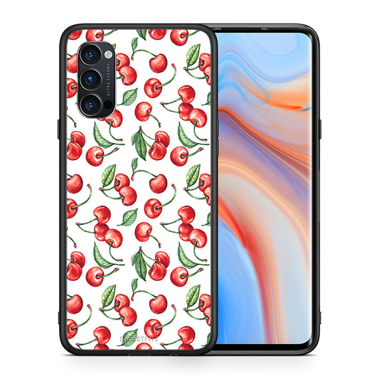 Θήκη Oppo Reno4 Pro 5G Cherry Summer από τη Smartfits με σχέδιο στο πίσω μέρος και μαύρο περίβλημα | Oppo Reno4 Pro 5G Cherry Summer case with colorful back and black bezels