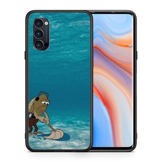 Θήκη Oppo Reno4 Pro 5G Clean The Ocean από τη Smartfits με σχέδιο στο πίσω μέρος και μαύρο περίβλημα | Oppo Reno4 Pro 5G Clean The Ocean case with colorful back and black bezels