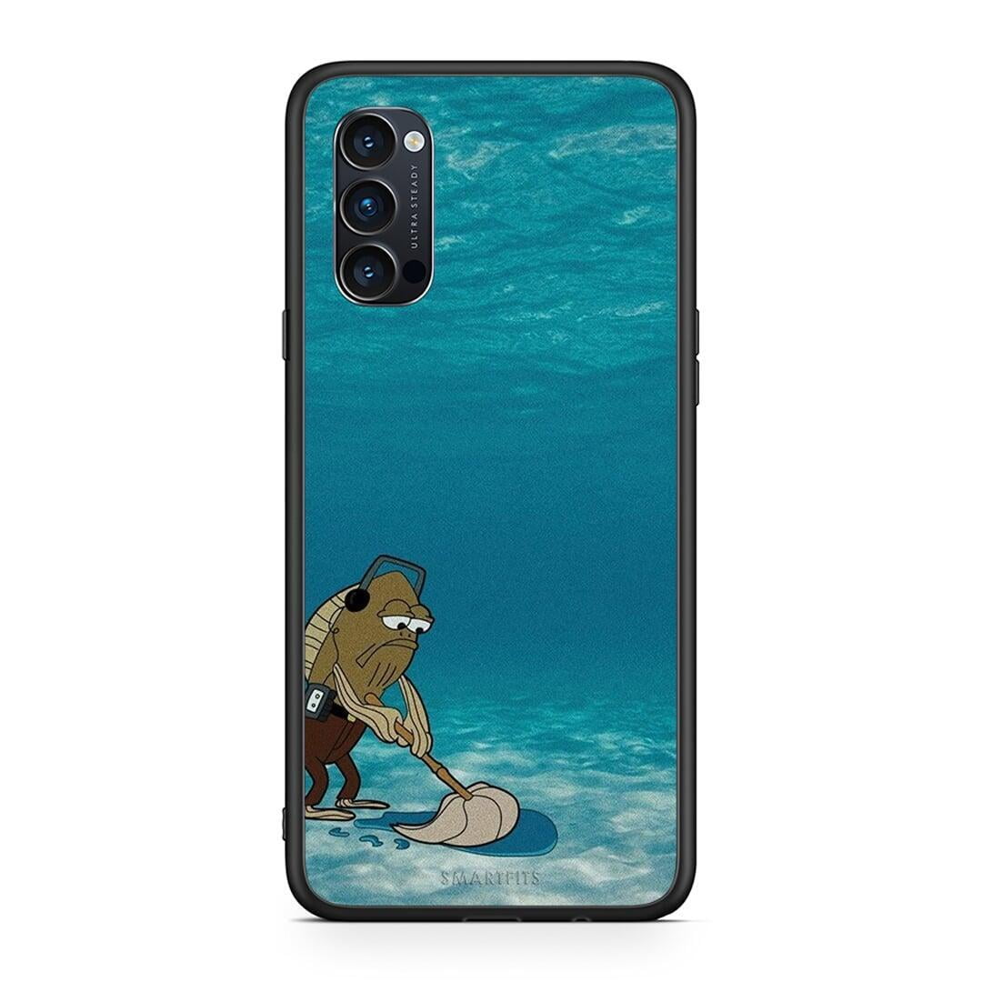 Oppo Reno4 Pro 5G Clean The Ocean Θήκη από τη Smartfits με σχέδιο στο πίσω μέρος και μαύρο περίβλημα | Smartphone case with colorful back and black bezels by Smartfits