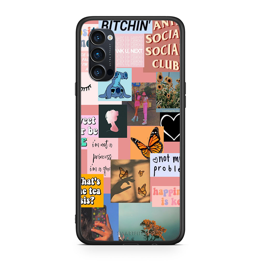 Oppo Reno4 Pro 5G Collage Bitchin Θήκη Αγίου Βαλεντίνου από τη Smartfits με σχέδιο στο πίσω μέρος και μαύρο περίβλημα | Smartphone case with colorful back and black bezels by Smartfits