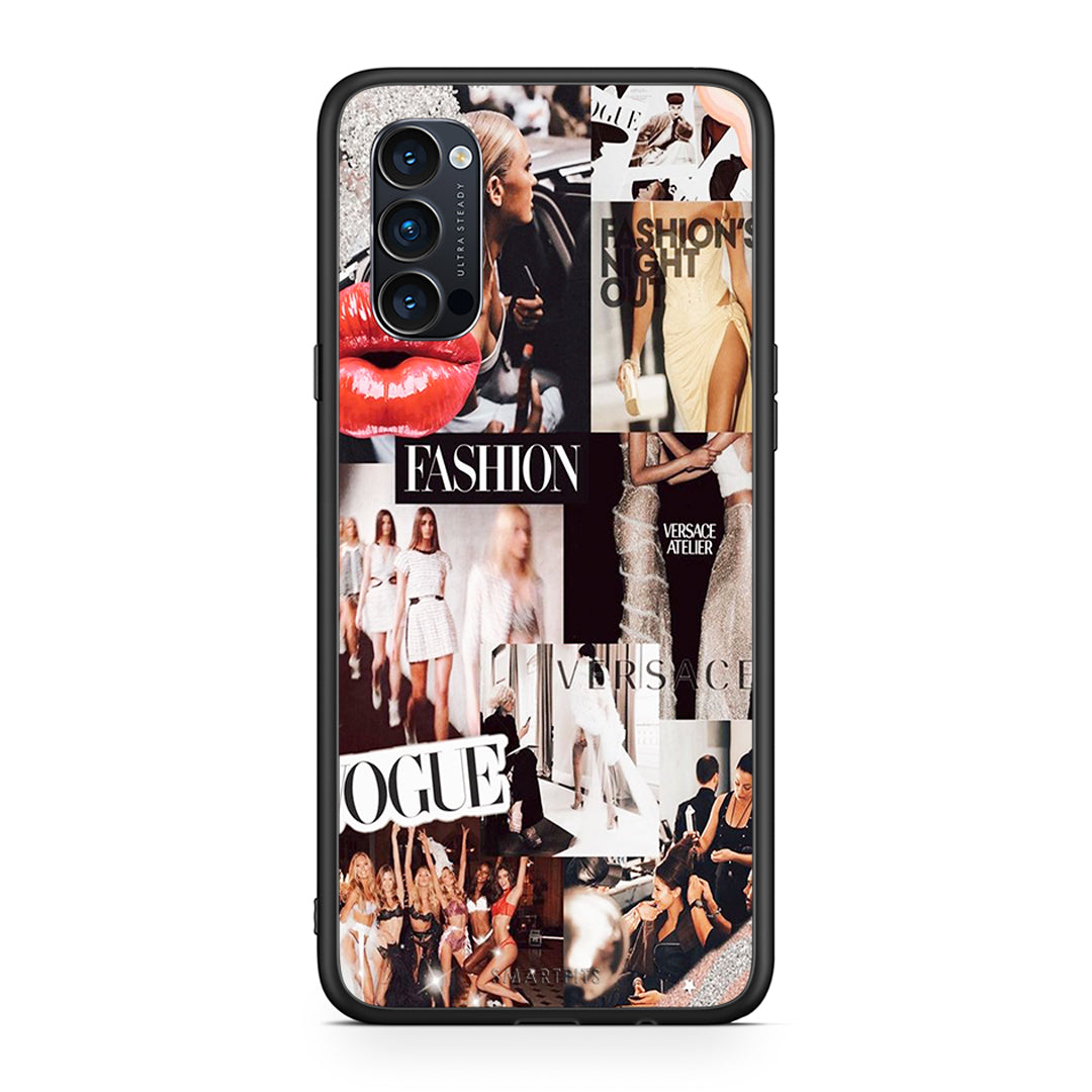 Oppo Reno4 Pro 5G Collage Fashion Θήκη Αγίου Βαλεντίνου από τη Smartfits με σχέδιο στο πίσω μέρος και μαύρο περίβλημα | Smartphone case with colorful back and black bezels by Smartfits