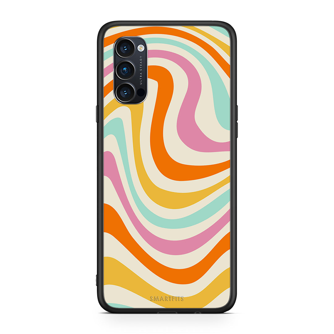 Oppo Reno4 Pro 5G Colourful Waves θήκη από τη Smartfits με σχέδιο στο πίσω μέρος και μαύρο περίβλημα | Smartphone case with colorful back and black bezels by Smartfits