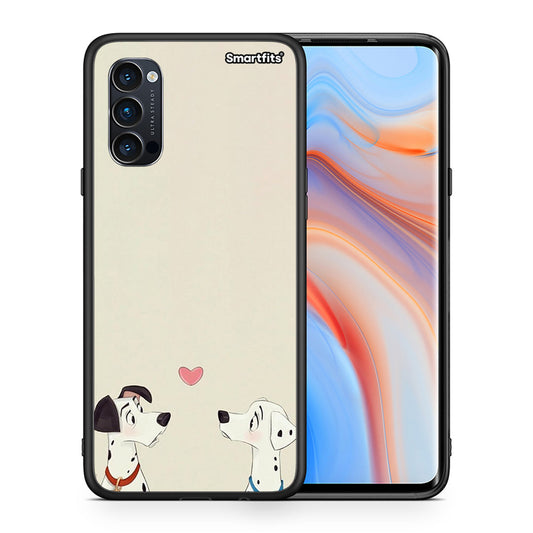 Θήκη Oppo Reno4 Pro 5G Dalmatians Love από τη Smartfits με σχέδιο στο πίσω μέρος και μαύρο περίβλημα | Oppo Reno4 Pro 5G Dalmatians Love case with colorful back and black bezels