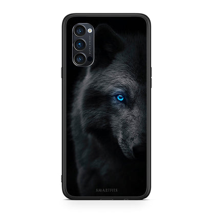 Oppo Reno4 Pro 5G Dark Wolf θήκη από τη Smartfits με σχέδιο στο πίσω μέρος και μαύρο περίβλημα | Smartphone case with colorful back and black bezels by Smartfits