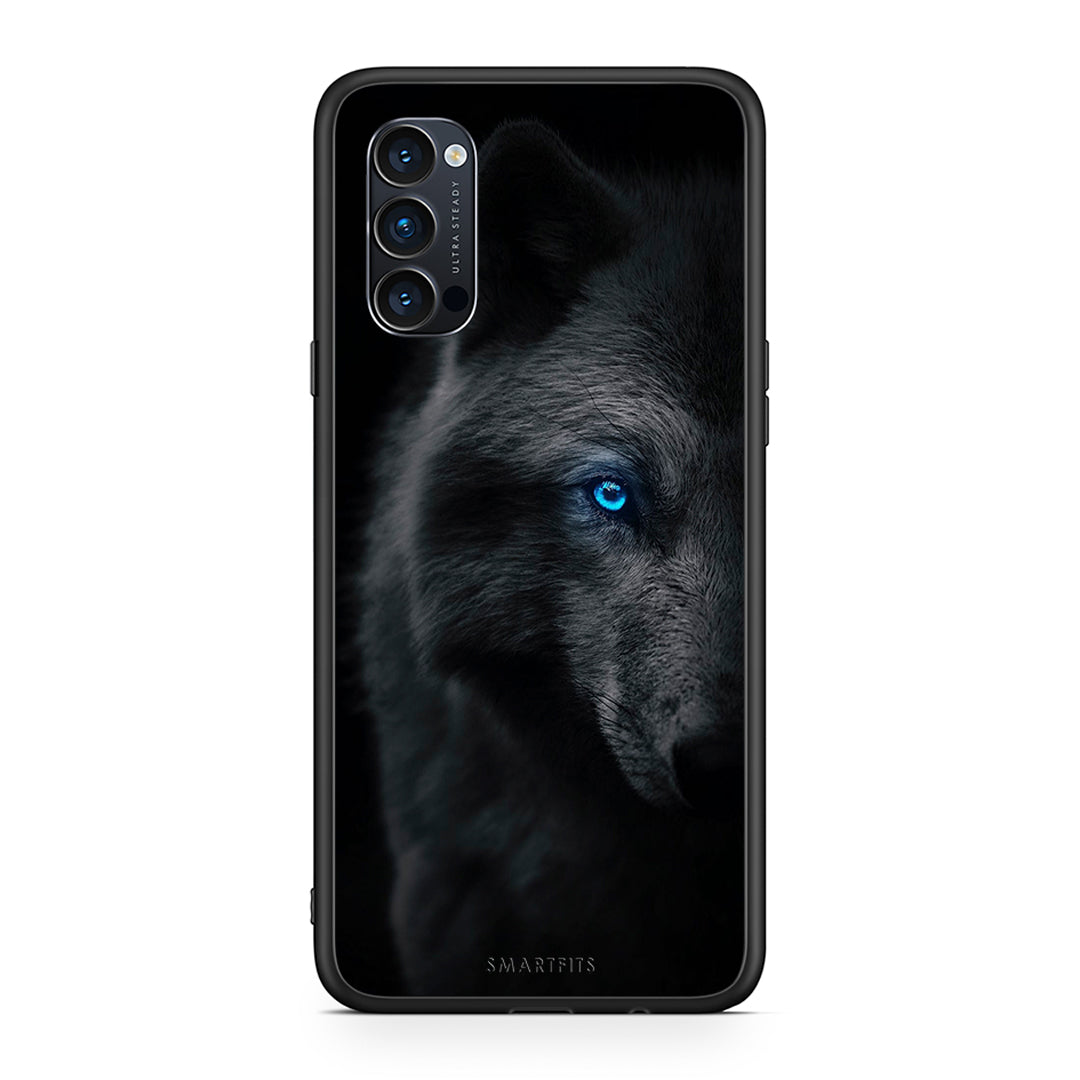 Oppo Reno4 Pro 5G Dark Wolf θήκη από τη Smartfits με σχέδιο στο πίσω μέρος και μαύρο περίβλημα | Smartphone case with colorful back and black bezels by Smartfits