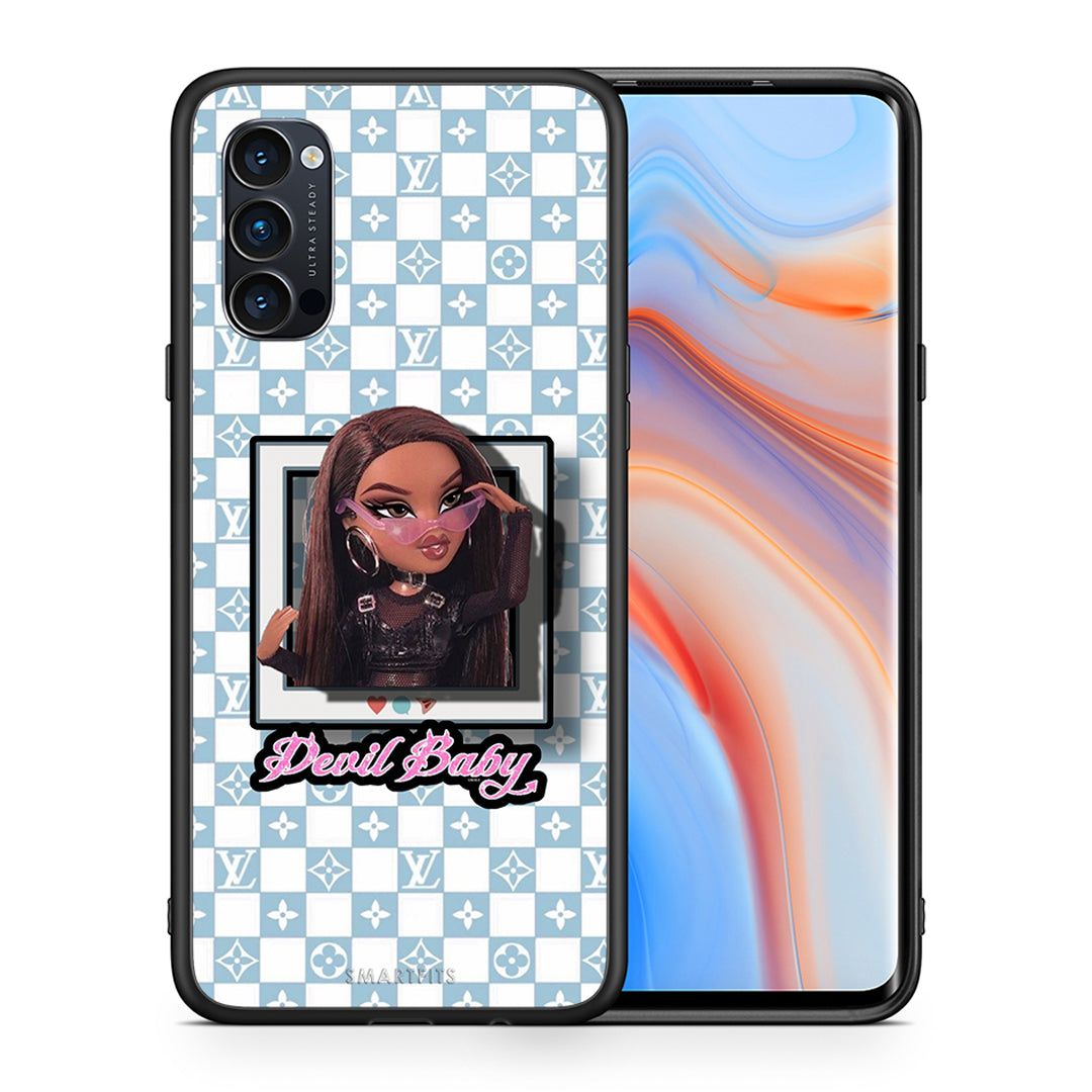 Θήκη Αγίου Βαλεντίνου Oppo Reno4 Pro 5G Devil Baby από τη Smartfits με σχέδιο στο πίσω μέρος και μαύρο περίβλημα | Oppo Reno4 Pro 5G Devil Baby case with colorful back and black bezels