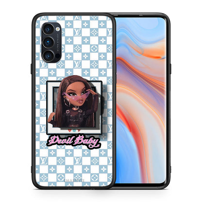 Θήκη Αγίου Βαλεντίνου Oppo Reno4 Pro 5G Devil Baby από τη Smartfits με σχέδιο στο πίσω μέρος και μαύρο περίβλημα | Oppo Reno4 Pro 5G Devil Baby case with colorful back and black bezels