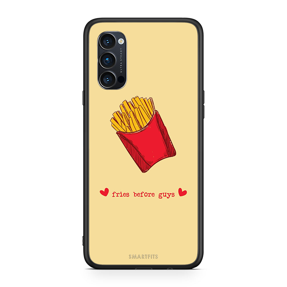 Oppo Reno4 Pro 5G Fries Before Guys Θήκη Αγίου Βαλεντίνου από τη Smartfits με σχέδιο στο πίσω μέρος και μαύρο περίβλημα | Smartphone case with colorful back and black bezels by Smartfits