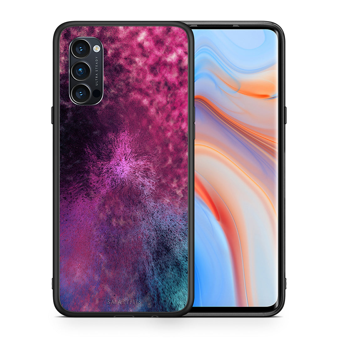 Θήκη Oppo Reno4 Pro 5G Aurora Galaxy από τη Smartfits με σχέδιο στο πίσω μέρος και μαύρο περίβλημα | Oppo Reno4 Pro 5G Aurora Galaxy case with colorful back and black bezels