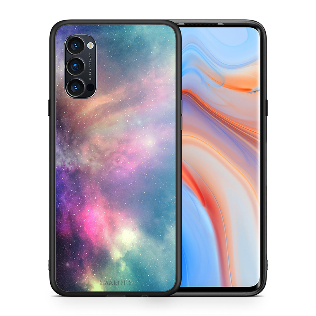 Θήκη Oppo Reno4 Pro 5G Rainbow Galaxy από τη Smartfits με σχέδιο στο πίσω μέρος και μαύρο περίβλημα | Oppo Reno4 Pro 5G Rainbow Galaxy case with colorful back and black bezels