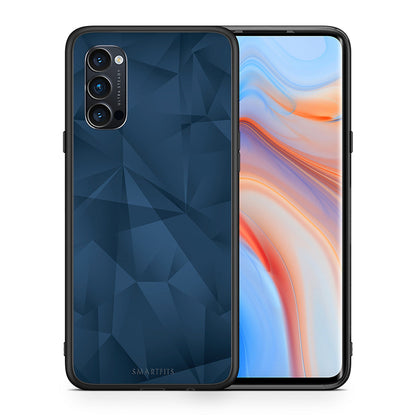 Θήκη Oppo Reno4 Pro 5G Blue Abstract Geometric από τη Smartfits με σχέδιο στο πίσω μέρος και μαύρο περίβλημα | Oppo Reno4 Pro 5G Blue Abstract Geometric case with colorful back and black bezels