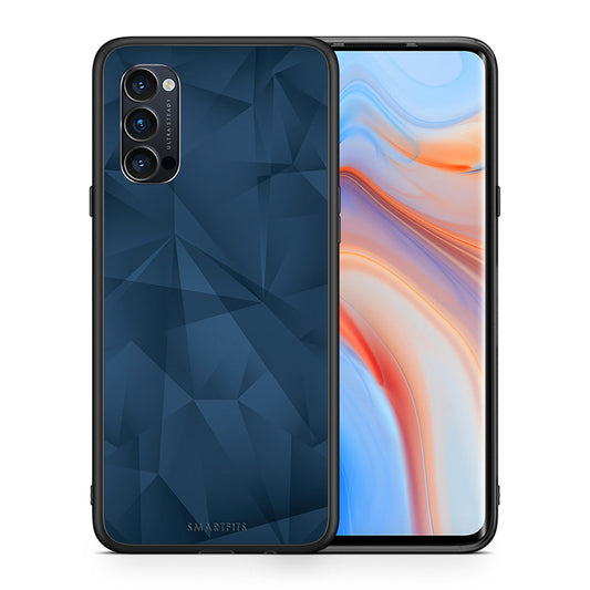 Θήκη Oppo Reno4 Pro 5G Blue Abstract Geometric από τη Smartfits με σχέδιο στο πίσω μέρος και μαύρο περίβλημα | Oppo Reno4 Pro 5G Blue Abstract Geometric case with colorful back and black bezels