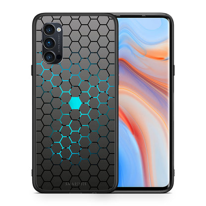 Θήκη Oppo Reno4 Pro 5G Hexagonal Geometric από τη Smartfits με σχέδιο στο πίσω μέρος και μαύρο περίβλημα | Oppo Reno4 Pro 5G Hexagonal Geometric case with colorful back and black bezels