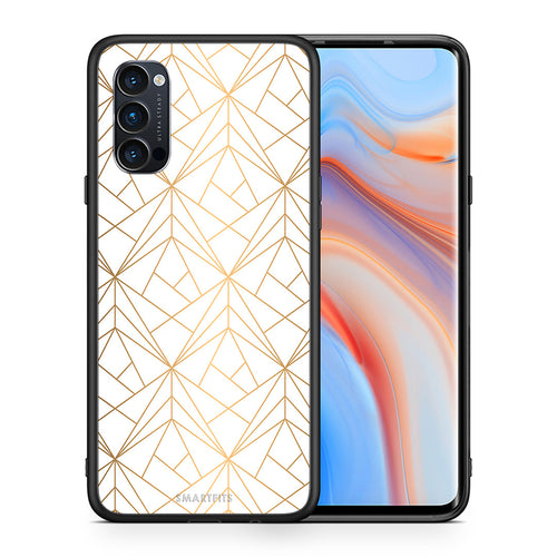 Θήκη Oppo Reno4 Pro 5G Luxury White Geometric από τη Smartfits με σχέδιο στο πίσω μέρος και μαύρο περίβλημα | Oppo Reno4 Pro 5G Luxury White Geometric case with colorful back and black bezels