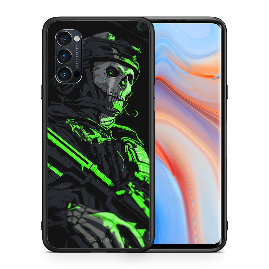 Θήκη Αγίου Βαλεντίνου Oppo Reno4 Pro 5G Green Soldier από τη Smartfits με σχέδιο στο πίσω μέρος και μαύρο περίβλημα | Oppo Reno4 Pro 5G Green Soldier case with colorful back and black bezels