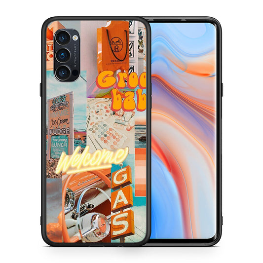 Θήκη Αγίου Βαλεντίνου Oppo Reno4 Pro 5G Groovy Babe από τη Smartfits με σχέδιο στο πίσω μέρος και μαύρο περίβλημα | Oppo Reno4 Pro 5G Groovy Babe case with colorful back and black bezels