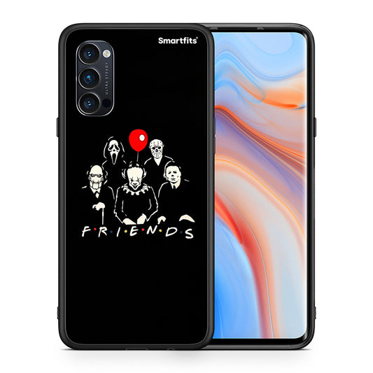 Θήκη Oppo Reno4 Pro 5G Halloween Friends από τη Smartfits με σχέδιο στο πίσω μέρος και μαύρο περίβλημα | Oppo Reno4 Pro 5G Halloween Friends case with colorful back and black bezels