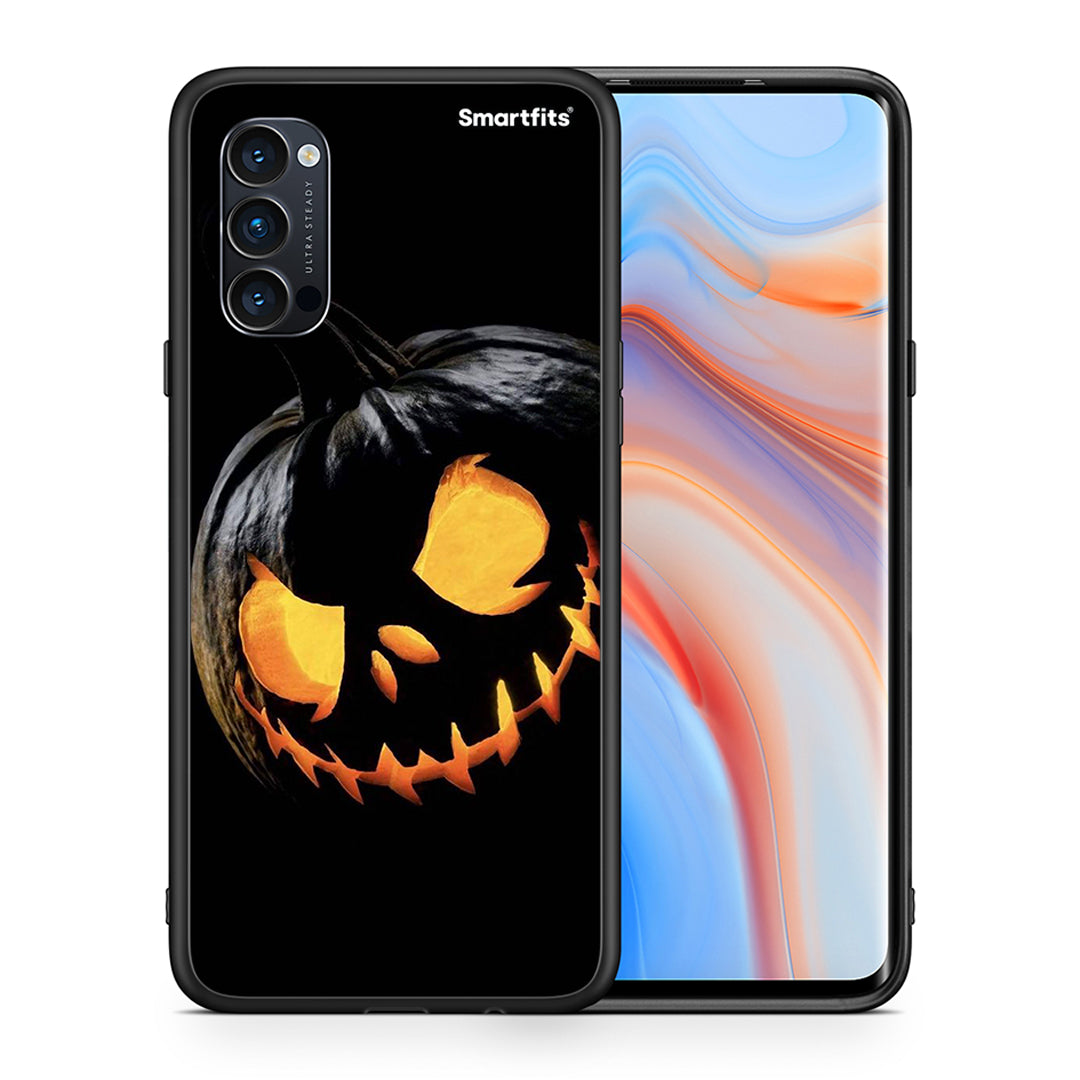 Θήκη Oppo Reno4 Pro 5G Halloween Scary Pumpkin από τη Smartfits με σχέδιο στο πίσω μέρος και μαύρο περίβλημα | Oppo Reno4 Pro 5G Halloween Scary Pumpkin case with colorful back and black bezels