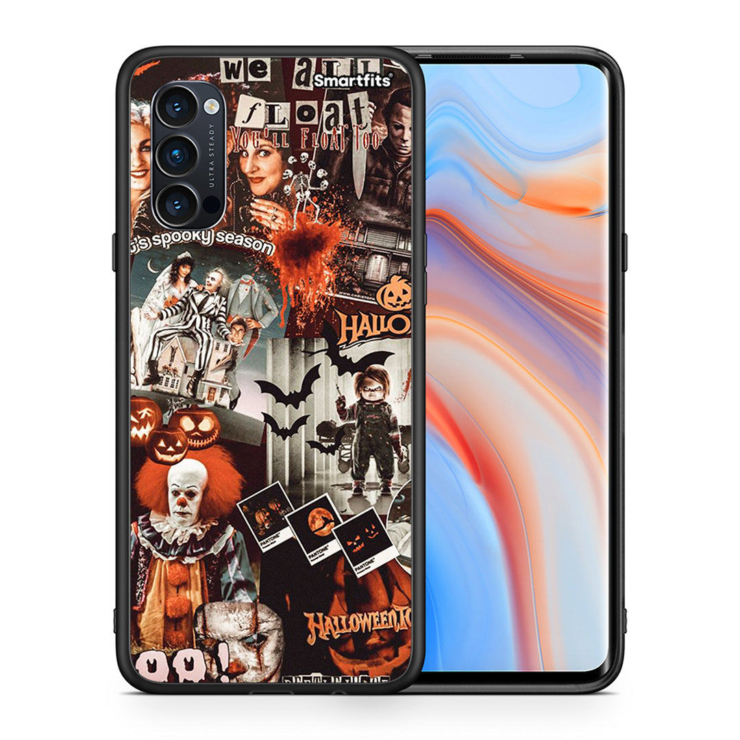 Θήκη Oppo Reno4 Pro 5G Halloween Spooky Season από τη Smartfits με σχέδιο στο πίσω μέρος και μαύρο περίβλημα | Oppo Reno4 Pro 5G Halloween Spooky Season case with colorful back and black bezels