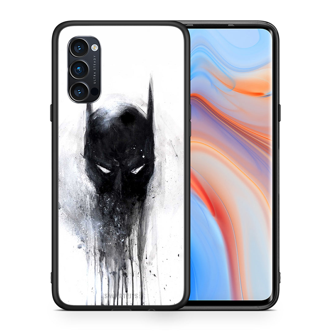 Θήκη Oppo Reno4 Pro 5G Paint Bat Hero από τη Smartfits με σχέδιο στο πίσω μέρος και μαύρο περίβλημα | Oppo Reno4 Pro 5G Paint Bat Hero case with colorful back and black bezels