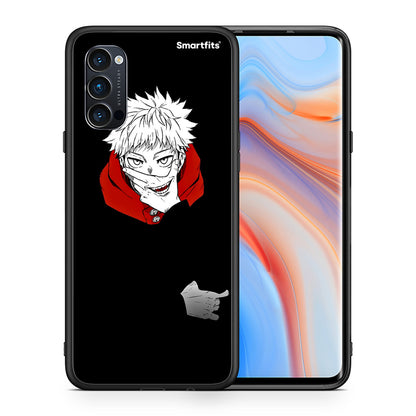 Θήκη Oppo Reno4 Pro 5G Itadori Anime από τη Smartfits με σχέδιο στο πίσω μέρος και μαύρο περίβλημα | Oppo Reno4 Pro 5G Itadori Anime case with colorful back and black bezels