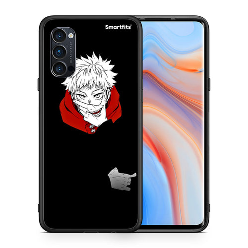 Θήκη Oppo Reno4 Pro 5G Itadori Anime από τη Smartfits με σχέδιο στο πίσω μέρος και μαύρο περίβλημα | Oppo Reno4 Pro 5G Itadori Anime case with colorful back and black bezels