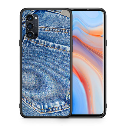 Θήκη Oppo Reno4 Pro 5G Jeans Pocket από τη Smartfits με σχέδιο στο πίσω μέρος και μαύρο περίβλημα | Oppo Reno4 Pro 5G Jeans Pocket case with colorful back and black bezels