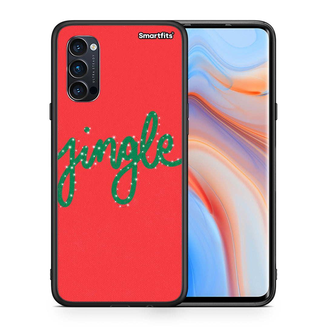 Θήκη Oppo Reno4 Pro 5G Jingle Xmas από τη Smartfits με σχέδιο στο πίσω μέρος και μαύρο περίβλημα | Oppo Reno4 Pro 5G Jingle Xmas case with colorful back and black bezels