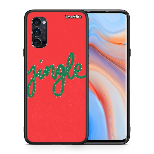 Θήκη Oppo Reno4 Pro 5G Jingle Xmas από τη Smartfits με σχέδιο στο πίσω μέρος και μαύρο περίβλημα | Oppo Reno4 Pro 5G Jingle Xmas case with colorful back and black bezels