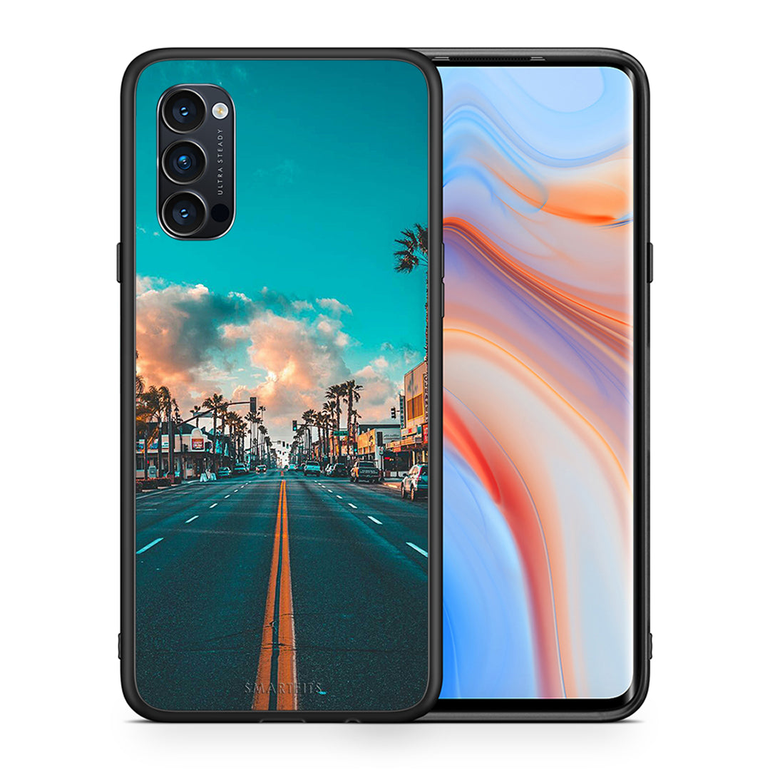 Θήκη Oppo Reno4 Pro 5G City Landscape από τη Smartfits με σχέδιο στο πίσω μέρος και μαύρο περίβλημα | Oppo Reno4 Pro 5G City Landscape case with colorful back and black bezels